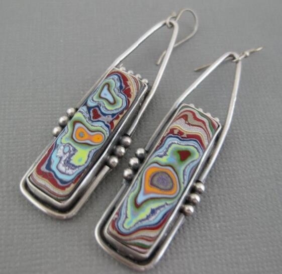 Trendy Women Earrings 4 Colors Delicate Gold Color Inlay Natural Stone