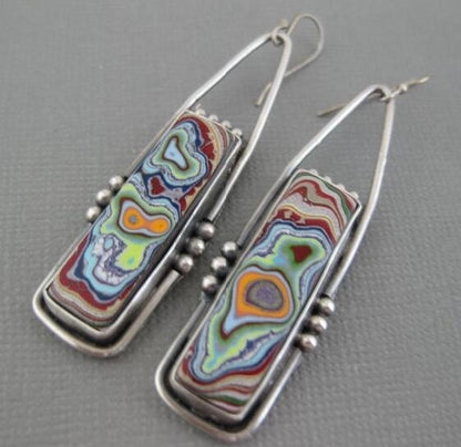 Trendy Women Earrings 4 Colors Delicate Gold Color Inlay Natural Stone