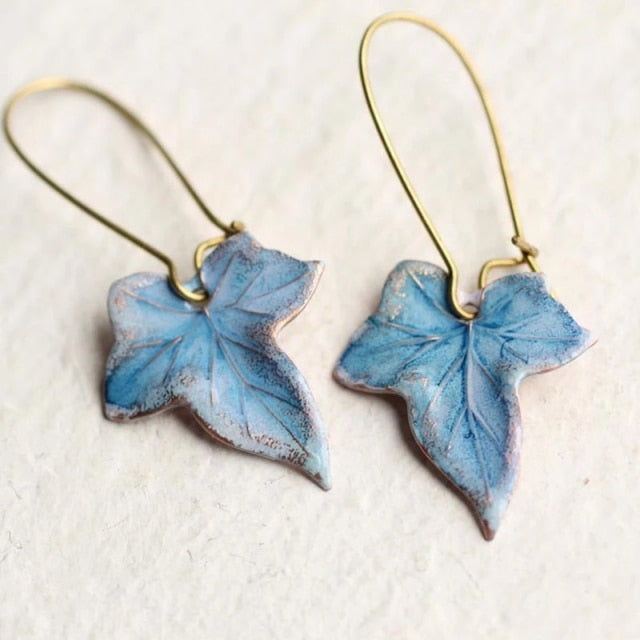 Trendy Women Earrings 4 Colors Delicate Gold Color Inlay Natural Stone