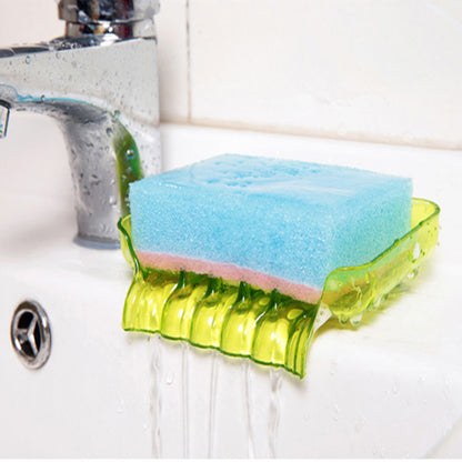 Soap Storage Box Dish Case Makeup Organizer Water Drain Sponge Holder For Kitchen Double Sucker Bathroom Kitchen Organizer