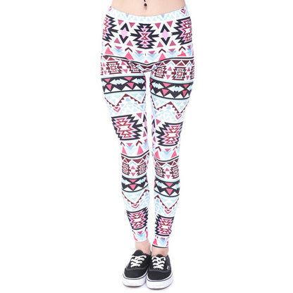 Zohra Brands Women Fashion Legging Aztec Round Ombre Printing