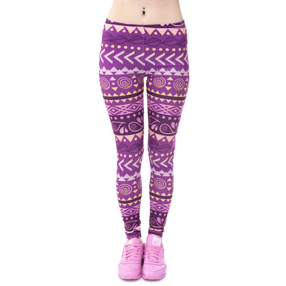 Zohra Brands Women Fashion Legging Aztec Round Ombre Printing