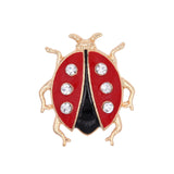 Enamel Ladybug Insect Brooch Pin Crystal Metal Women Fashion Jewelry Garment - Shopy Max