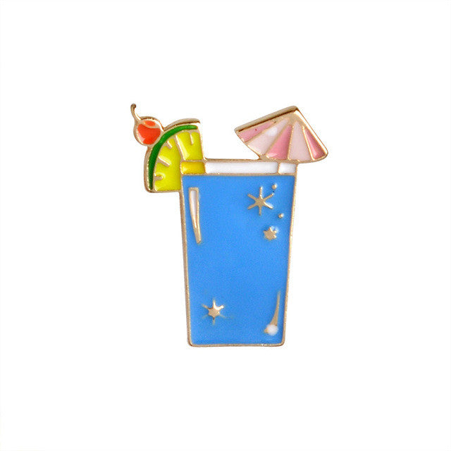QIHE JEWELRY Cute Colorful Parrot Birds Summer Drink Cocktail Metal Brooch Pins - Shopy Max