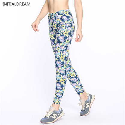 New 2017 spring /summer Flower Printed Legging Slim Women leggings