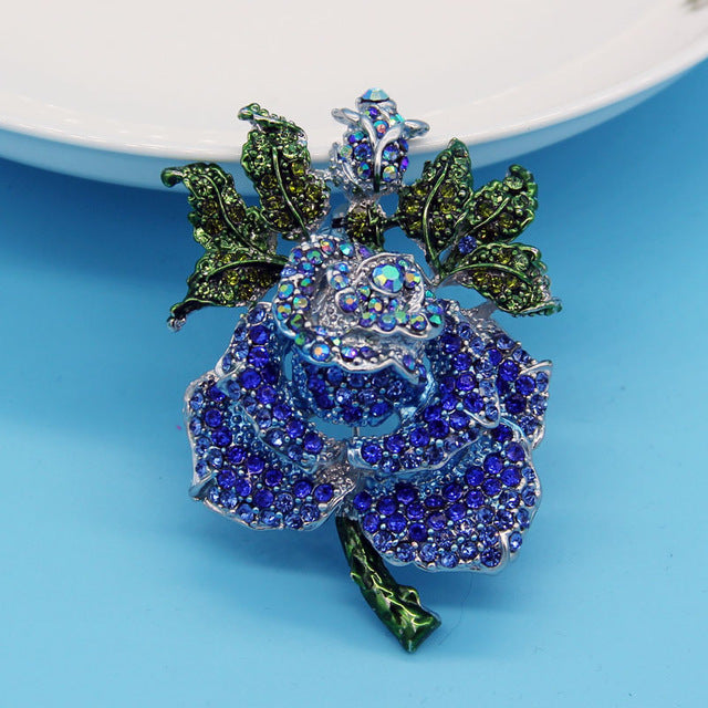 Four color Rose Flower brooch Women Best Wedding Accessories Esmalte