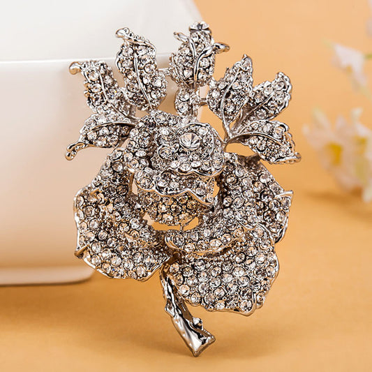 Four color Rose Flower brooch Women Best Wedding Accessories Esmalte