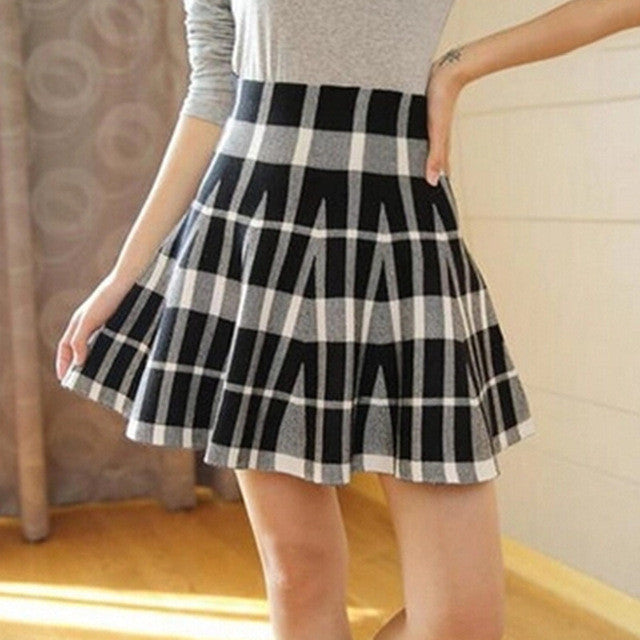 Spring Skirts Women's 2017 Autumn New Design Fashion High Waist Short Mini Pleated - Shopy Max
