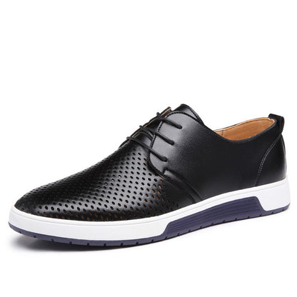 Men Summer Pu Leather Comfort Sneakers Fashion Male Slip On Breathable Flat