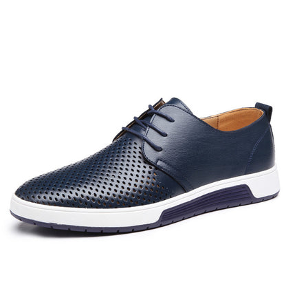 Men Summer Pu Leather Comfort Sneakers Fashion Male Slip On Breathable Flat