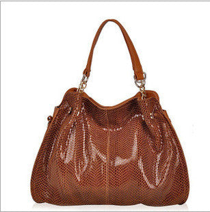 Classic female zipper genuine leather serpentine luxury tote bag high quality sac a main women bolsas