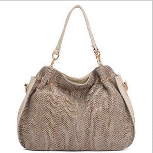 Classic female zipper genuine leather serpentine luxury tote bag high quality sac a main women bolsas