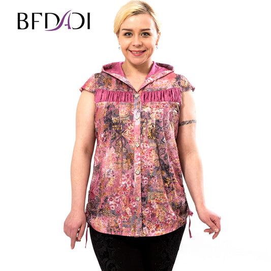 BFDADI 2016 Fashion T-shirt Casual Women Letter Tops Short Sleeve Loose T Shirt Plus Size - Shopy Max