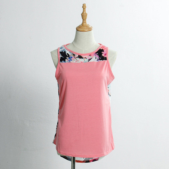 New Arrival 2017 Summer Cotton Floral Prints Sleeveless Patchwork Casual Loose