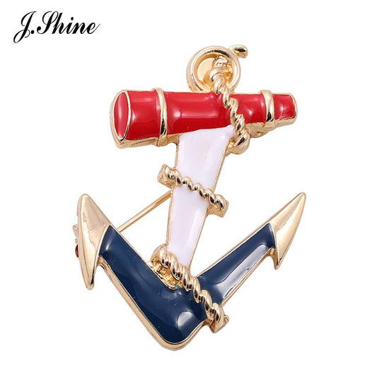 Vintage Anchor Costume Jewelry Enamel Pin Broches Jewelry Fashion Zinc Alloy Broach
