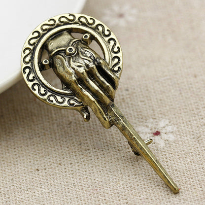 Game of Thrones Brooch Hand of the King Lapel Enamel Pin Gold Brooch Song Of Ice And Fire - Shopy Max