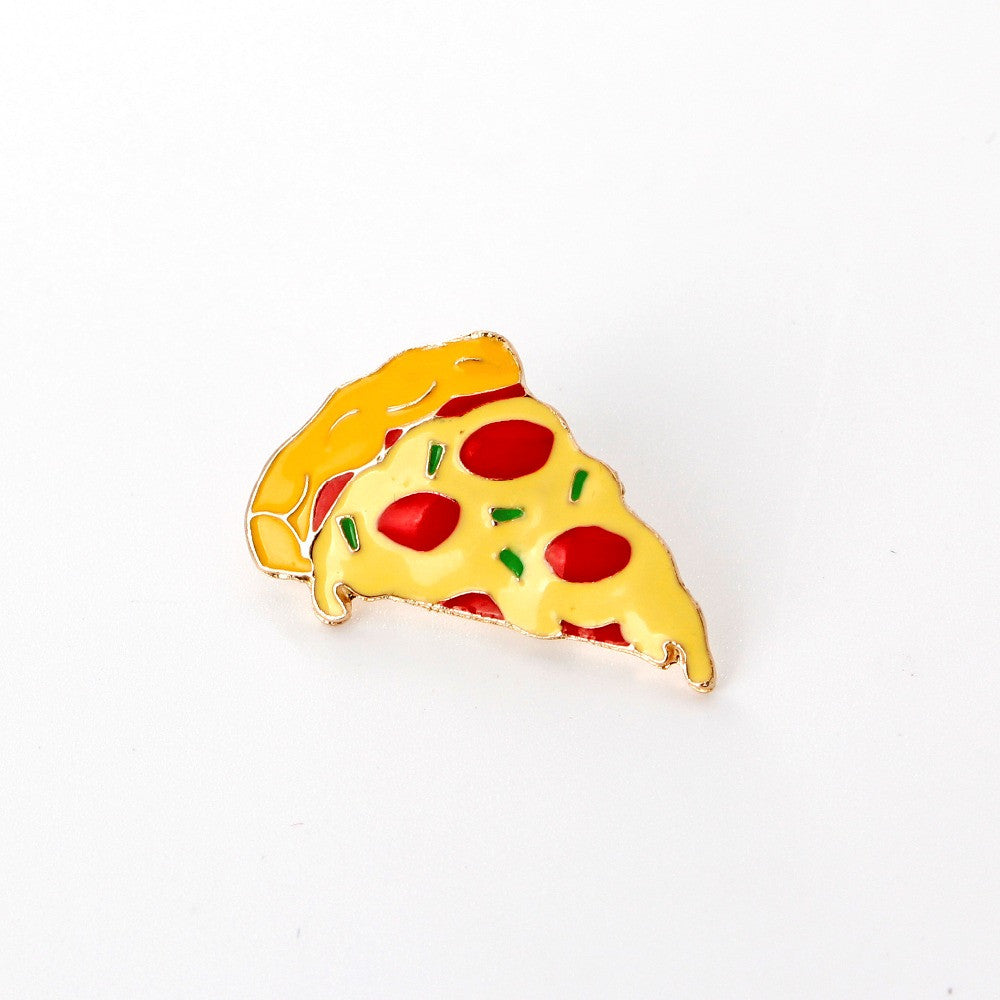 simulate pizza pins and brooches Food plant Enamel Pin red yellow broches bag hat jewelry - Shopy Max