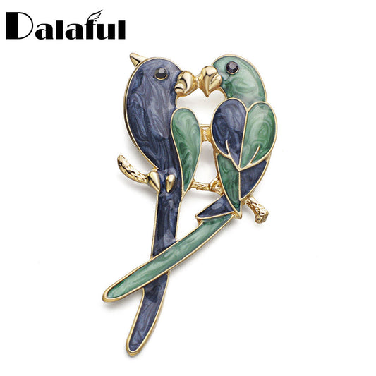 2017 New Design Double Birds Brooch Pin Enamel Classic Magpie Clothes Accessories Brooches