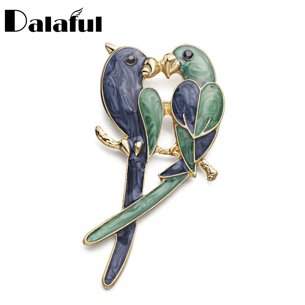 2017 New Design Double Birds Brooch Pin Enamel Classic Magpie Clothes Accessories Brooches