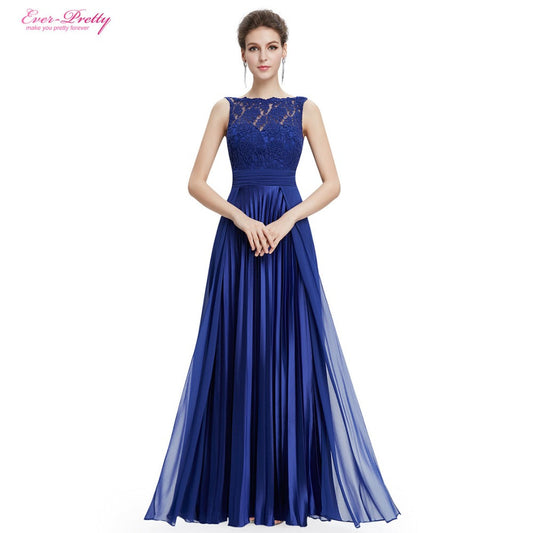 Evening Dresses Gorgeous Formal Round Neck Lace Long Sexy Red Women Party - Shopy Max