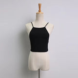 Summer Fashion Women elastic cotton Tie back Camis Tied Strap Crop Tops backless tank
