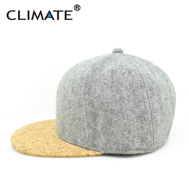 CLIMATE 2017 Unique Wood Peak Woolen Warm Snapback Caps Extra Heavy Autumn Winter Thicken Man Women Adjustable Baseball Caps Hat