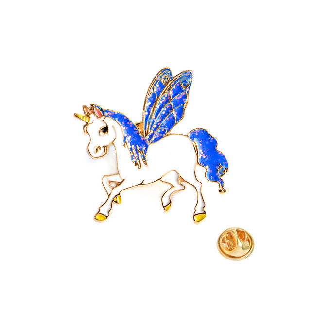 QIHE JEWELRY Candy Unicorn Rainbow Little Pony Deer Cute Enamel Pin Button Badges Gift For Child Jewelry - Shopy Max