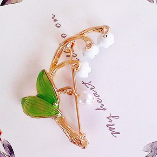 Forest series green enamel plant style drop glaze alloy tree branch Imitation pearl girl collar