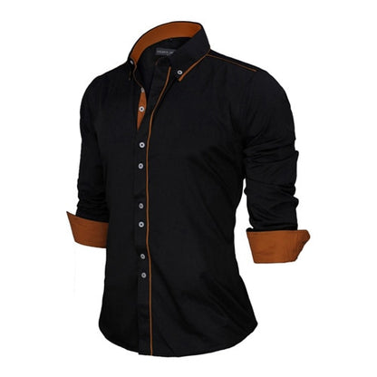 VISADA JAUNA Men Shirts Europe Size New Arrivals Slim Fit Male Shirt Solid