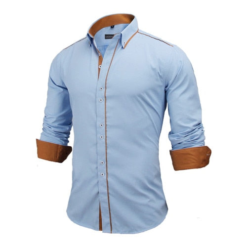 VISADA JAUNA Men Shirts Europe Size New Arrivals Slim Fit Male Shirt Solid