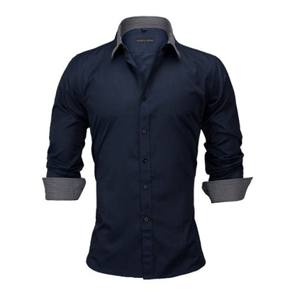 VISADA JAUNA Men Shirts Europe Size New Arrivals Slim Fit Male Shirt Solid
