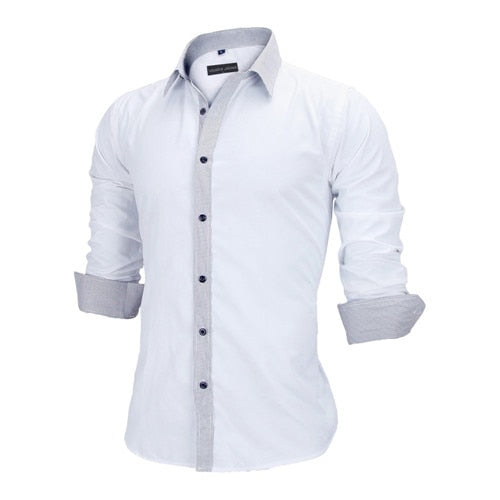 VISADA JAUNA Men Shirts Europe Size New Arrivals Slim Fit Male Shirt Solid
