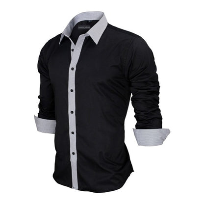 VISADA JAUNA Men Shirts Europe Size New Arrivals Slim Fit Male Shirt Solid