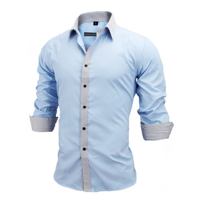 VISADA JAUNA Men Shirts Europe Size New Arrivals Slim Fit Male Shirt Solid