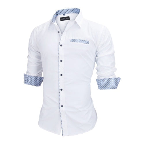 VISADA JAUNA Men Shirts Europe Size New Arrivals Slim Fit Male Shirt Solid