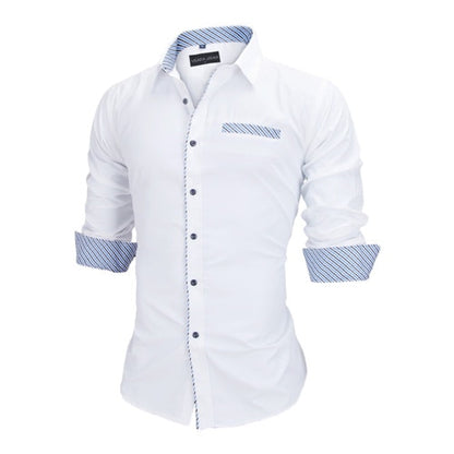 VISADA JAUNA Men Shirts Europe Size New Arrivals Slim Fit Male Shirt Solid
