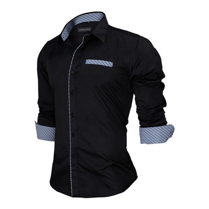VISADA JAUNA Men Shirts Europe Size New Arrivals Slim Fit Male Shirt Solid