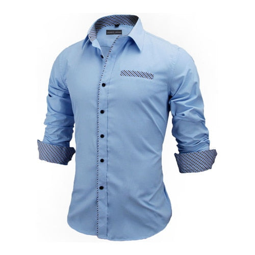 VISADA JAUNA Men Shirts Europe Size New Arrivals Slim Fit Male Shirt Solid