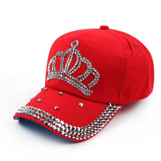 High Quality new fashion rhinestone crystal crown children baseball caps brand popular beauty snapbacks hats for boy girls child