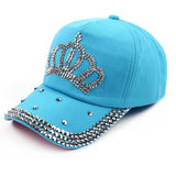 High Quality new fashion rhinestone crystal crown children baseball caps brand popular beauty snapbacks hats for boy girls child