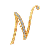 Itenice 2017 New Fashion Jewelry Classic 26 Letters Brooches Metal Gold Color Crystal Pins Clothing