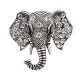 Elephant Brooches Vintage Retro Cute Rhinestone for Women Men Antique Silver Bronze