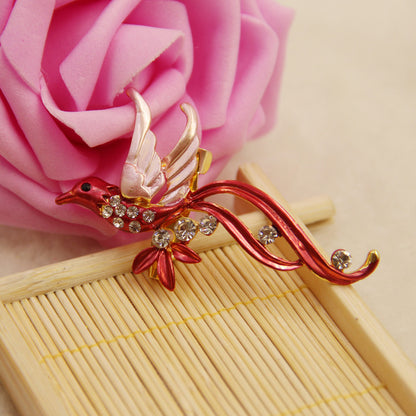 Bird Brooch Spille Da Donna Enamel Pins Cute Love Vintage Collar Tip Mujer Safety Metal Pin Rhinestone Brosche Women Hummingbird