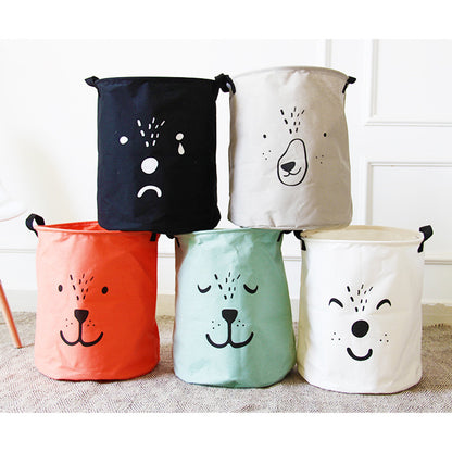 Newest Animal Face Linen Desk Storage Box Holder Jewelry Cosmetic Stationery Organizer Bag #94879
