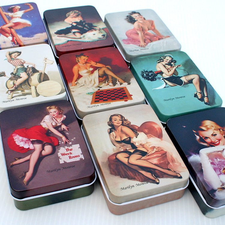 Marilyn Monroe series tinplate box candy card tin box gift storage box chocolate ,small hair accessories metal boxes with lid