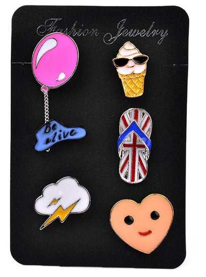 19 Style Enamel Pins Set Badge For Clothes Colorful Cartoon Brooches