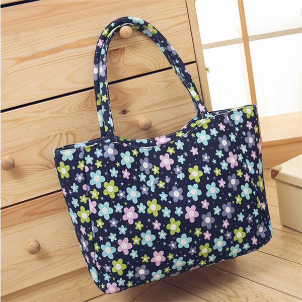 EXCELSIOR Waterproof Canvas Casual Zipper Shopping Bag Large Tote Women Handbags Floral
