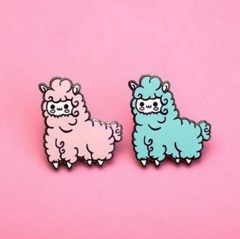 Jisensp Cartoon Animal Sheep Brooch pin for Women Collar Enamel Pin Icons