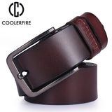 High quality genuine leather belt luxury designer belts men  Belts for men  Cowskin Fashion vintage pin buckle for jeans