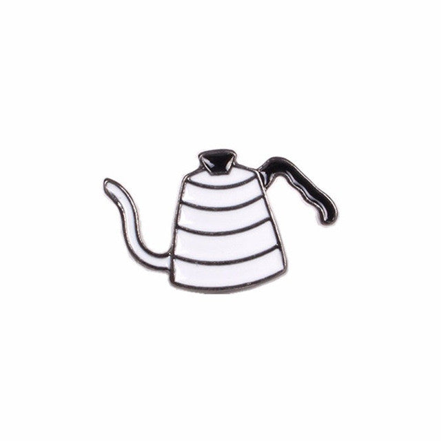 5in1 Jewelry Coffee Hand Punch Pot AeroPress Chemex Filter Bowl Coffee Enamel Pins Shirt Bag